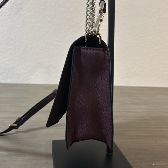 Kate Spade Black and Burgundy Floral Print Crossbody Shoulder Bag - Picture 5 of 10